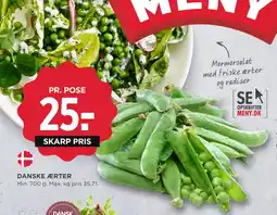 MENY DANSKE ÆRTER tilbud