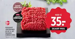 MENY HAKKET OKSEKØD 8-14 % AF DANSK KØDKVÆG tilbud