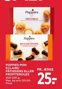 MENY POPPIES MINI ECLAIRS PÂTISSIERS ELLER PROFITEROLES tilbud