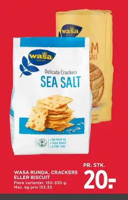 MENY WASA RUNDA, CRACKERS ELLER BISCUIT tilbud
