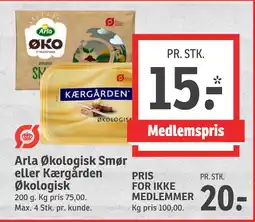 SPAR Arla Økologisk Smør eller Kærgården Økologisk tilbud