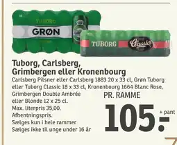 SPAR Tuborg, Carlsberg, Grimbergen eller Kronenbourg tilbud