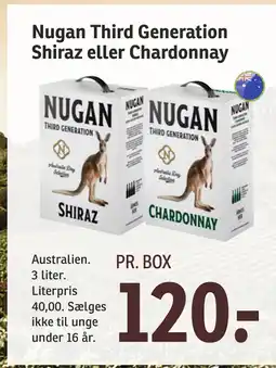 SPAR Nugan Third Generation Shiraz eller Chardonnay tilbud