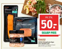SPAR OMHU Håndpillede Rejer eller Færøsk Laks tilbud