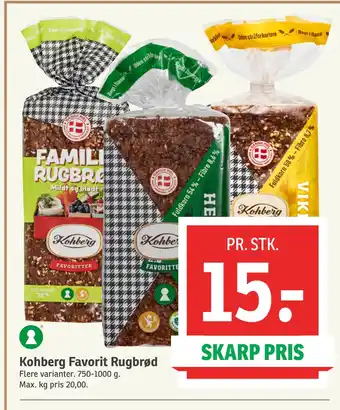 SPAR Kohberg Favorit Rugbrød tilbud