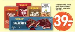 REMA 1000 Tulip spareribs, pulled pork, pulled chicken, eller pork taco spice 450-500 g tilbud