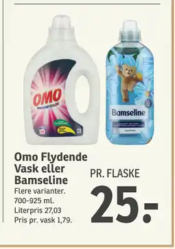 SPAR Omo Flydende Vask eller Bamseline tilbud