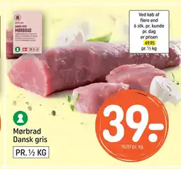 REMA 1000 Mørbrad Dansk gris tilbud