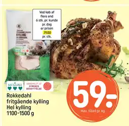 Rokkedahl fritgående kylling Hel kylling 1100-1500 g