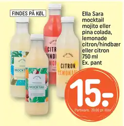 Ella Sara mocktail mojito eller pina colada, lemonade citron/hindbær eller citron 750 ml