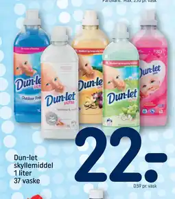 REMA 1000 Dun-let skyllemiddel 1 liter 37 vaske tilbud