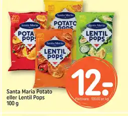 REMA 1000 Santa Maria Potato eller Lentil Pops 100 g tilbud