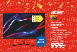 Bilka Acer Nitro QG270H 27” skærm tilbud