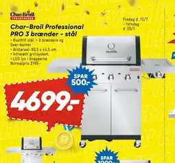 Bilka Char-Broil Professional PRO 3 brænder - stål tilbud