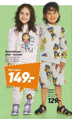 Bilka Sweatbluse eller -bukser tilbud