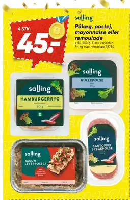 Bilka Pålæg, postej, mayonnaise eller remoulade tilbud