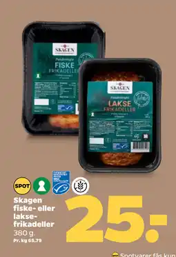 Netto Skagen fiske- eller laksefrikadeller tilbud