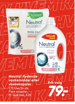 Bilka Neutral flydende vaskemiddel eller vaskekapsler tilbud