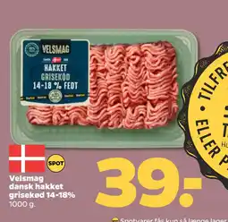 Netto Velsmag dansk hakket grisekød 14-18% tilbud