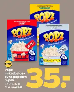 Netto Popz mikrobølgeovns popcorn 8-pak tilbud