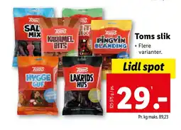 Lidl Toms slik tilbud