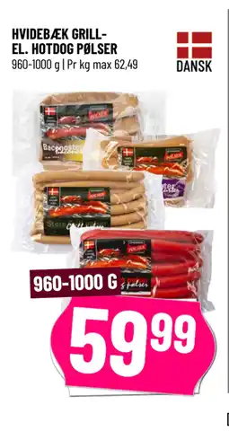 Løvbjerg HVIDEBÆK GRILLEL. HOTDOG PØLSER tilbud
