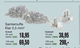 Harald Nyborg Samlemuffe Klar 2,5 mm2 tilbud