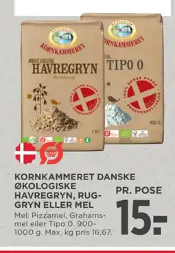 MENY KORNKAMMERET DANSKE ØKOLOGISKE HAVREGRYN, RUG- GRYN ELLER MEL tilbud