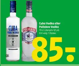 Coop 365 Cuba Vodka eller Poliakov Vodka tilbud
