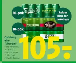 Coop 365 Carlsberg eller Tuborg øl tilbud