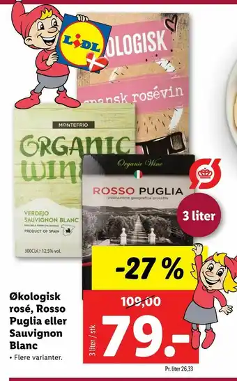 Let-Køb Økologisk rosé, Rosso Puglia eller Sauvignon Blanc tilbud