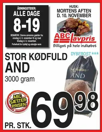 ABC Lavpris Stor kødfuld and tilbud