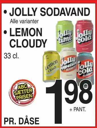 ABC Lavpris Jolly sodavand • lemon cloudy tilbud