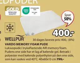 JYSK VARDO MEMORY FOAM PUDE tilbud