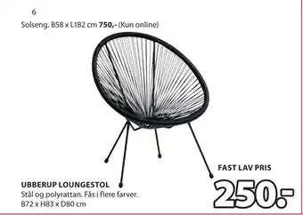 JYSK UBBERUP LOUNGESTOL tilbud