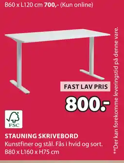JYSK STAUNING SKRIVEBORD tilbud
