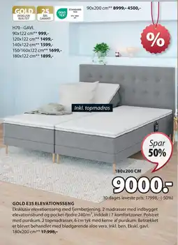 JYSK GOLD E35 ELEVATIONSSENG tilbud