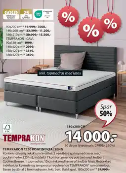 JYSK TEMPRAKON C250 KONTINENTALSENG tilbud