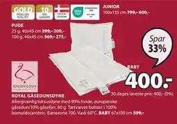 JYSK ROYAL GÅSEDUNSDYNE tilbud