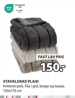 JYSK STAVKLOKKE PLAID tilbud