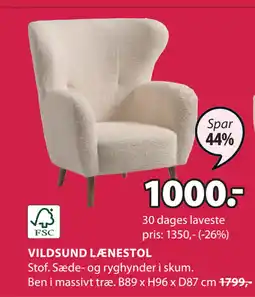 JYSK VILDSUND LÆNESTOL tilbud