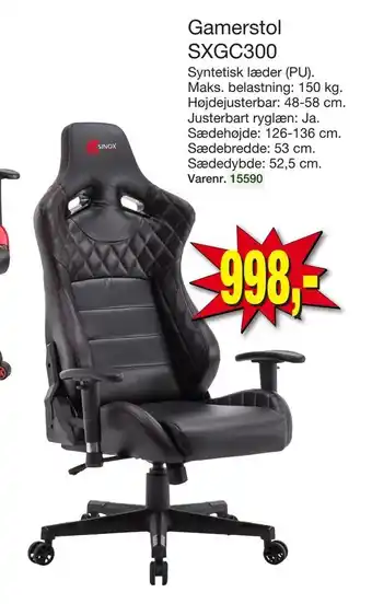 Harald Nyborg Gamerstol SXGC300 tilbud