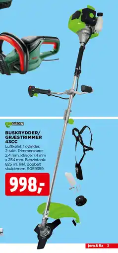 jem & fix BUSKRYDDER/ GRÆSTRIMMER 43CC tilbud
