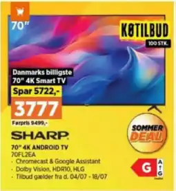Power SHARP 70" 4K ANDROID TV 70FLZEA tilbud