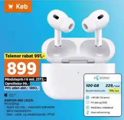 Power AIRPODS PRO (2023) MTJV3DNA tilbud