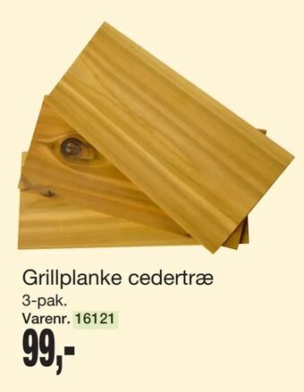 Grillplanke cedertræ