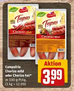 REWE DE Campofrio Chorizo mild oder Chorizo hot tilbud