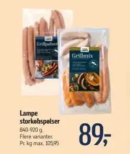 Lampe storkøbspølser