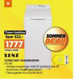 Power TOPBETJENT VASKEMASKINE STL150 tilbud