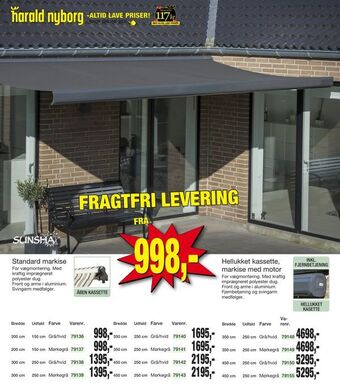 Harald Nyborg Hellukket kassette, markise med motor tilbud